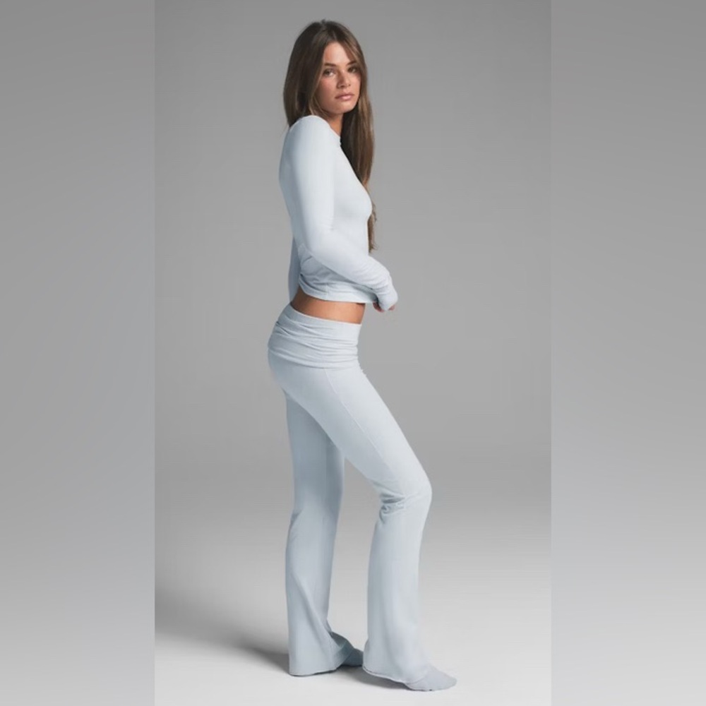 SKIMS Cotton Jersey Foldover Pant in Limited Edition Zen Blue - Picture 7 of 8